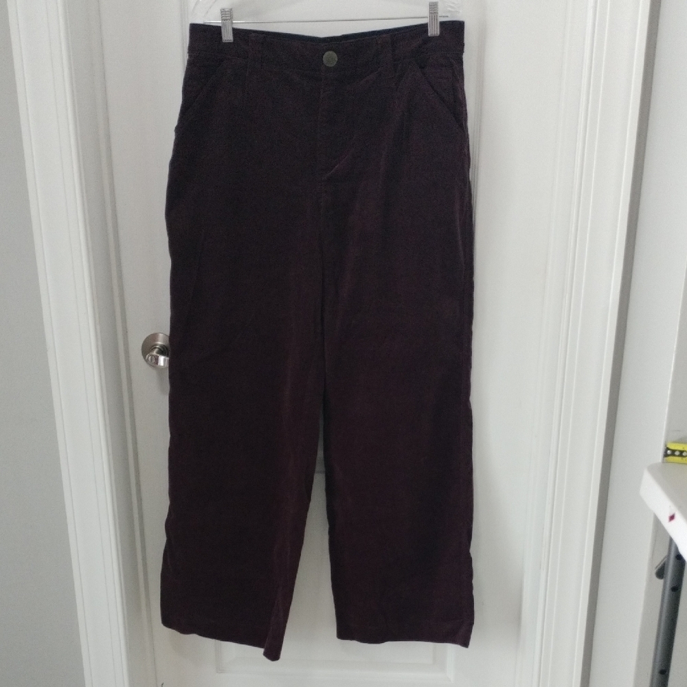 Democracy Women's Wide Leg Corduroy Pants in Dark Purple